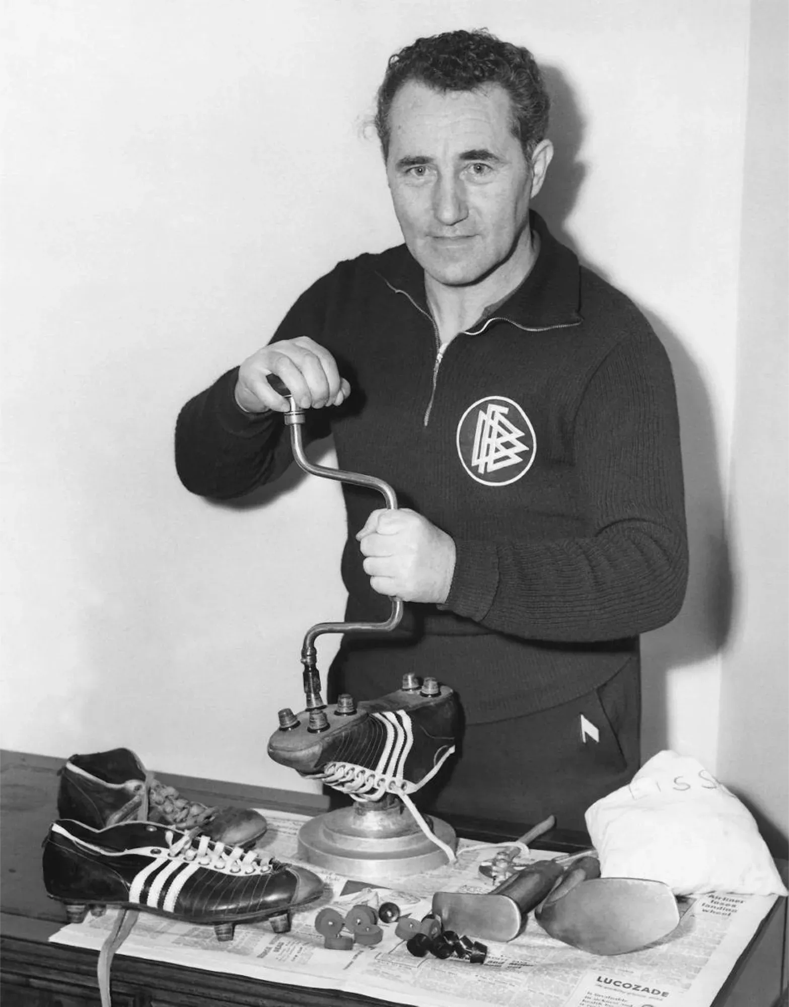 Adi Dassler with the first Argentina boots (Source: ©adidas)