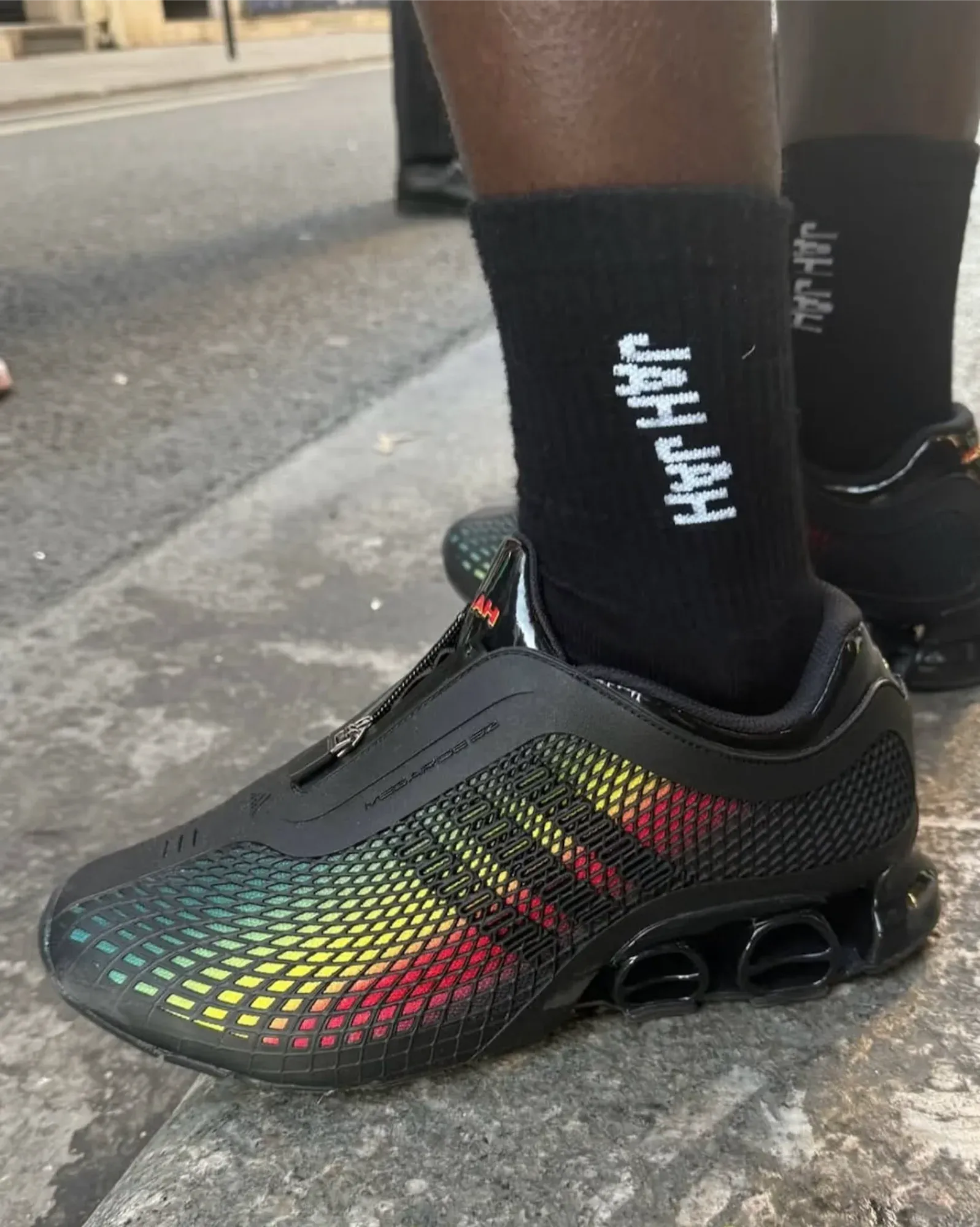 adidas Originals x JAH JAH ‘Megaride S2’ at JAH JAH S/S ’26 runway (Source: Le site de la sneakers ©adidas)