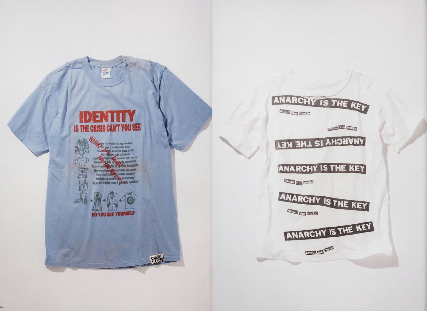 Early Undercover Graphic Tee Shirts, featuring Anarchy is the Key and Identity Tees